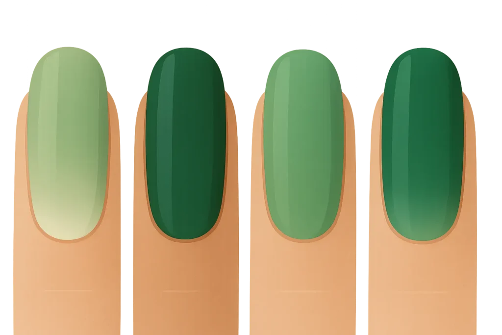 Classic green ombre gradient nail designs