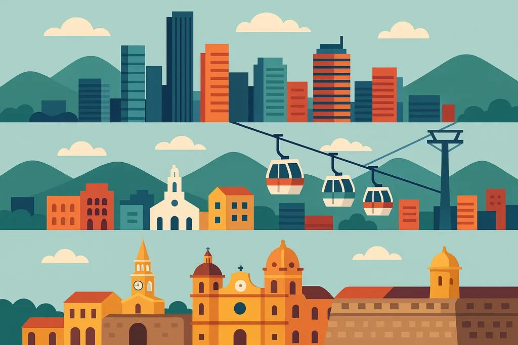 Colombia Golden Triangle cities Bogota Medellin Cartagena