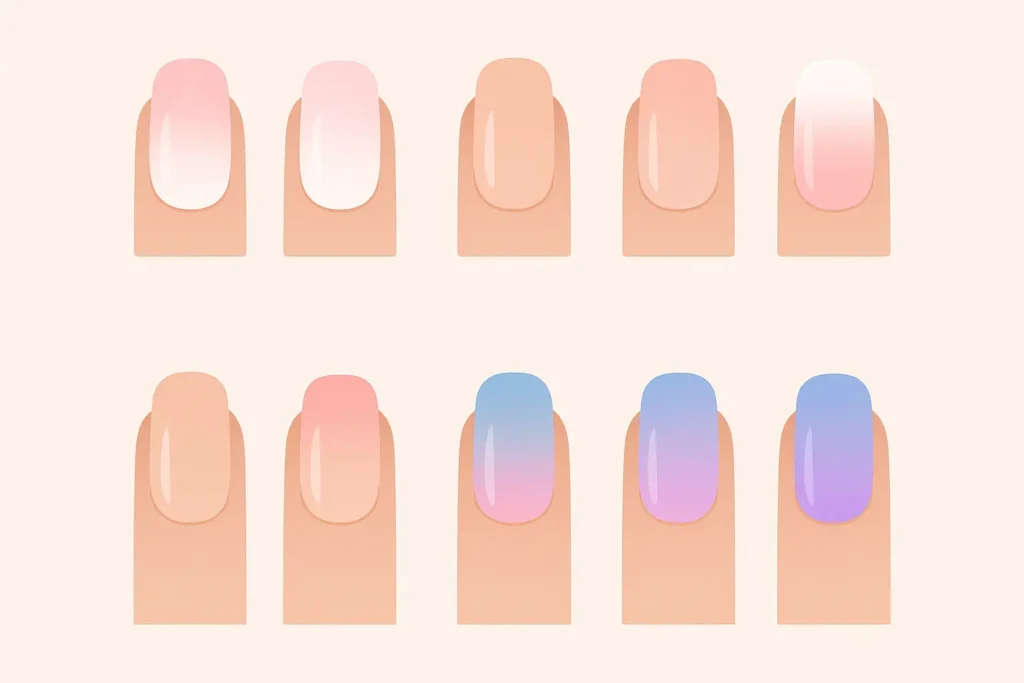Classic beginner-friendly ombré nail designs