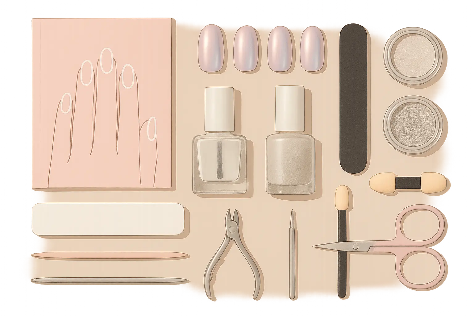 DIY pearl chrome nail kit