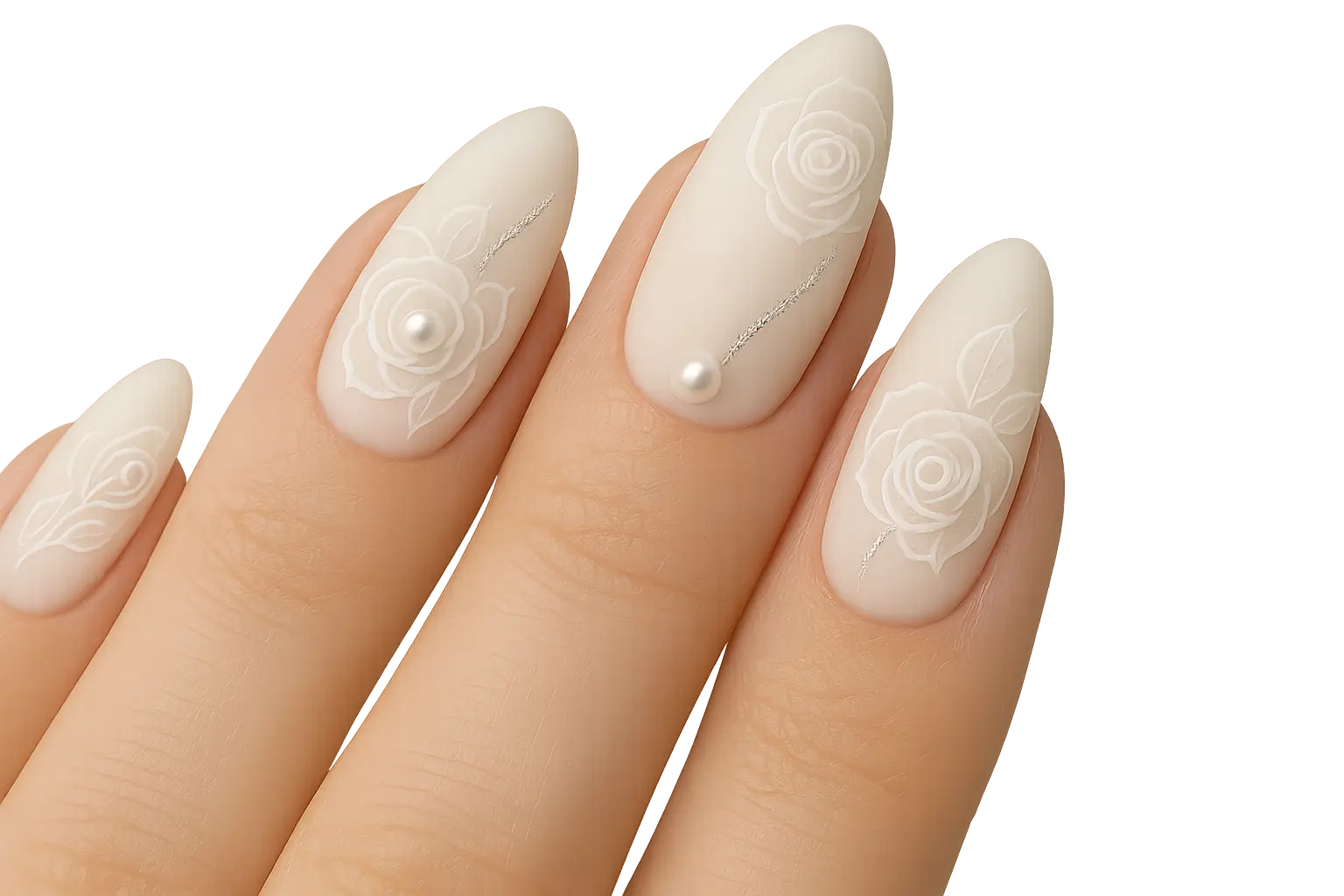 Bridal special occasion rose nail designs