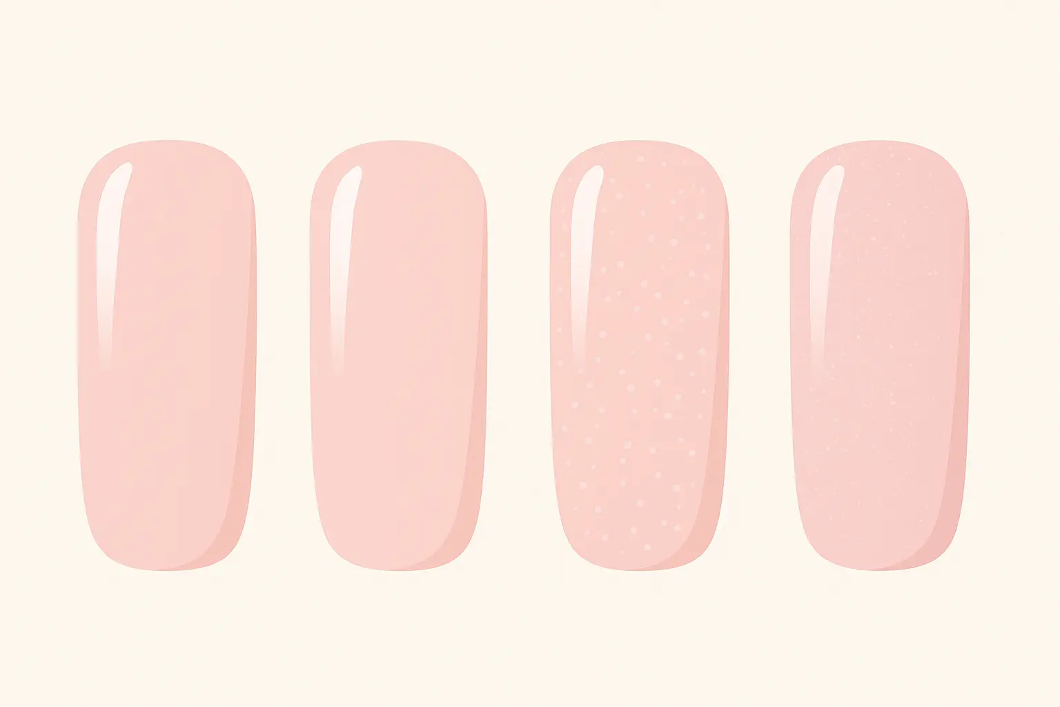 Performance comparison chart of different milky pink nail options