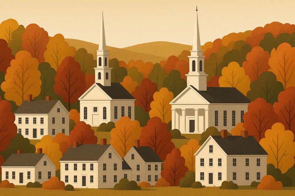 New England small town scenic view