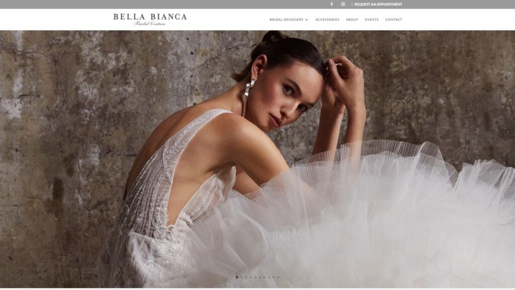 Bella Bianca bridal boutique luxury interior