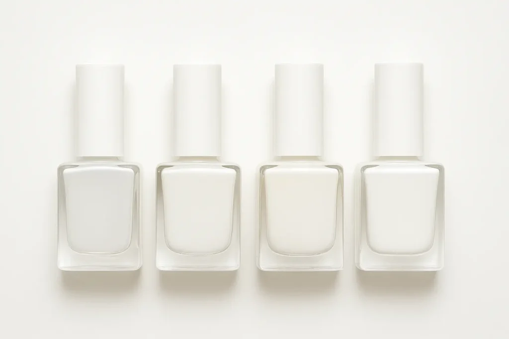 White gel nail application process