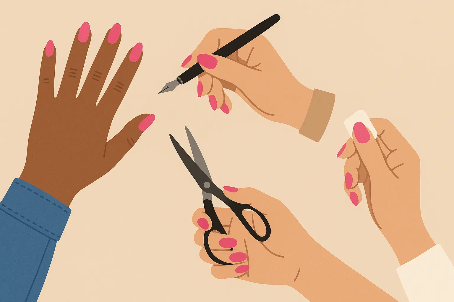 Lifestyle matching for hot pink nails