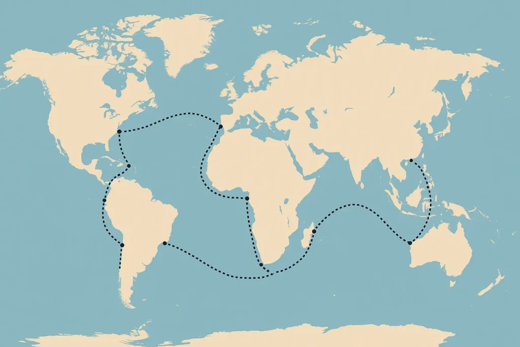 World cruise route map
