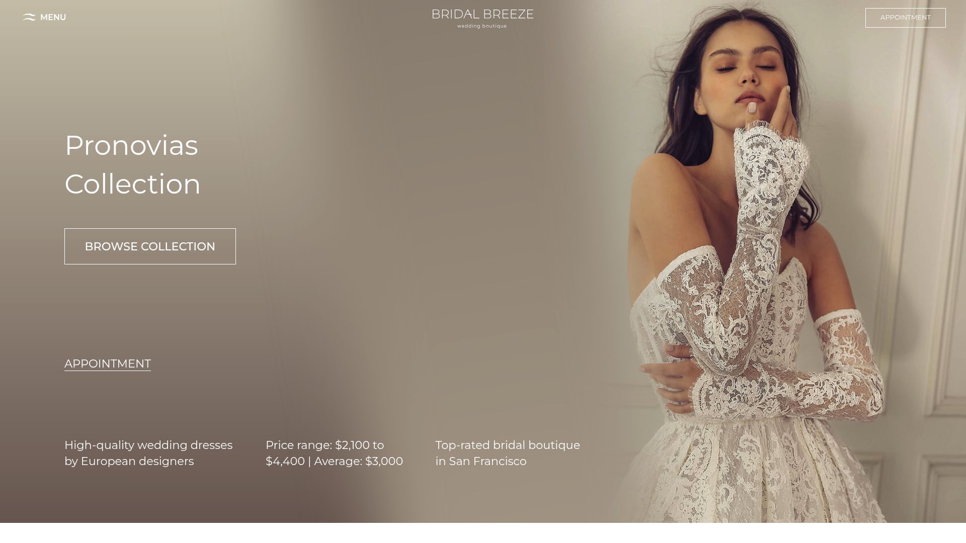 Bridal Breeze boutique website