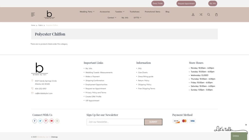 Bridals by Lori Atlanta bridal shop homepage