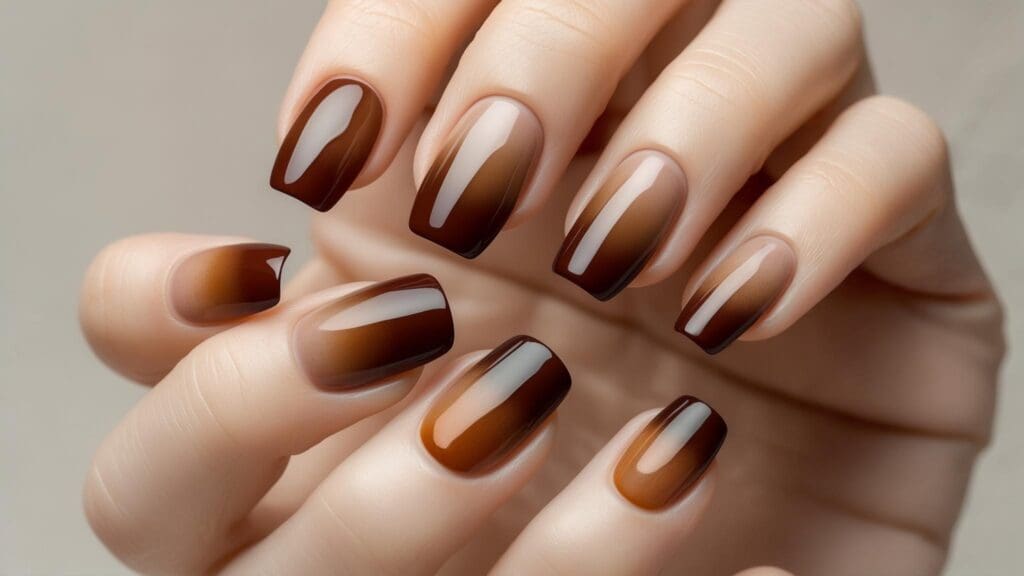 brown ombre nails