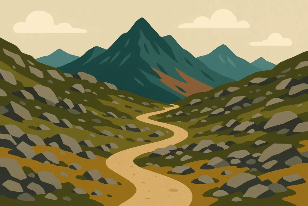 Hokkaido hiking trails with mountain peaks and coastal paths