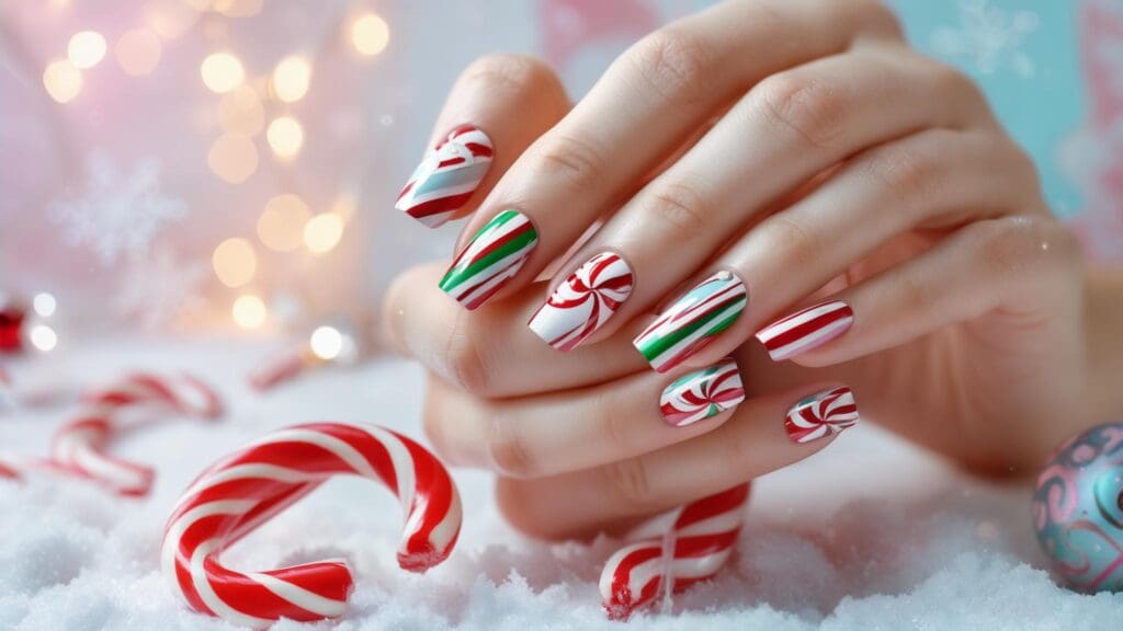 candy cane nails
