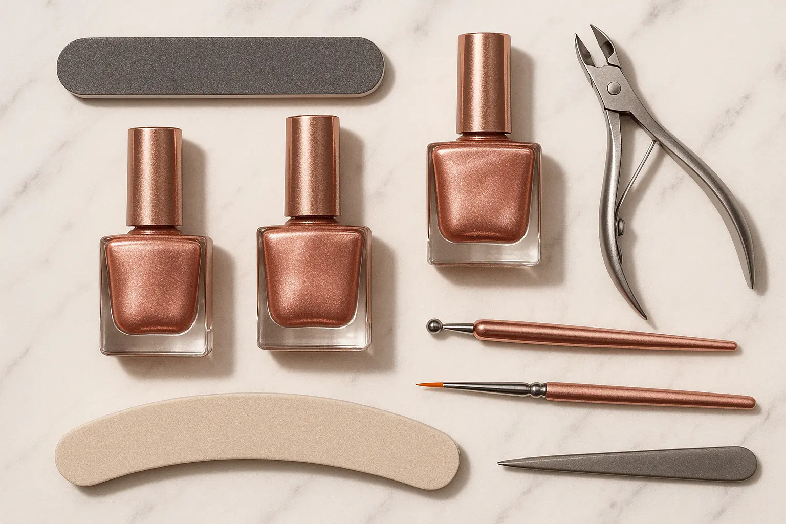 Rose gold nail designs showcase