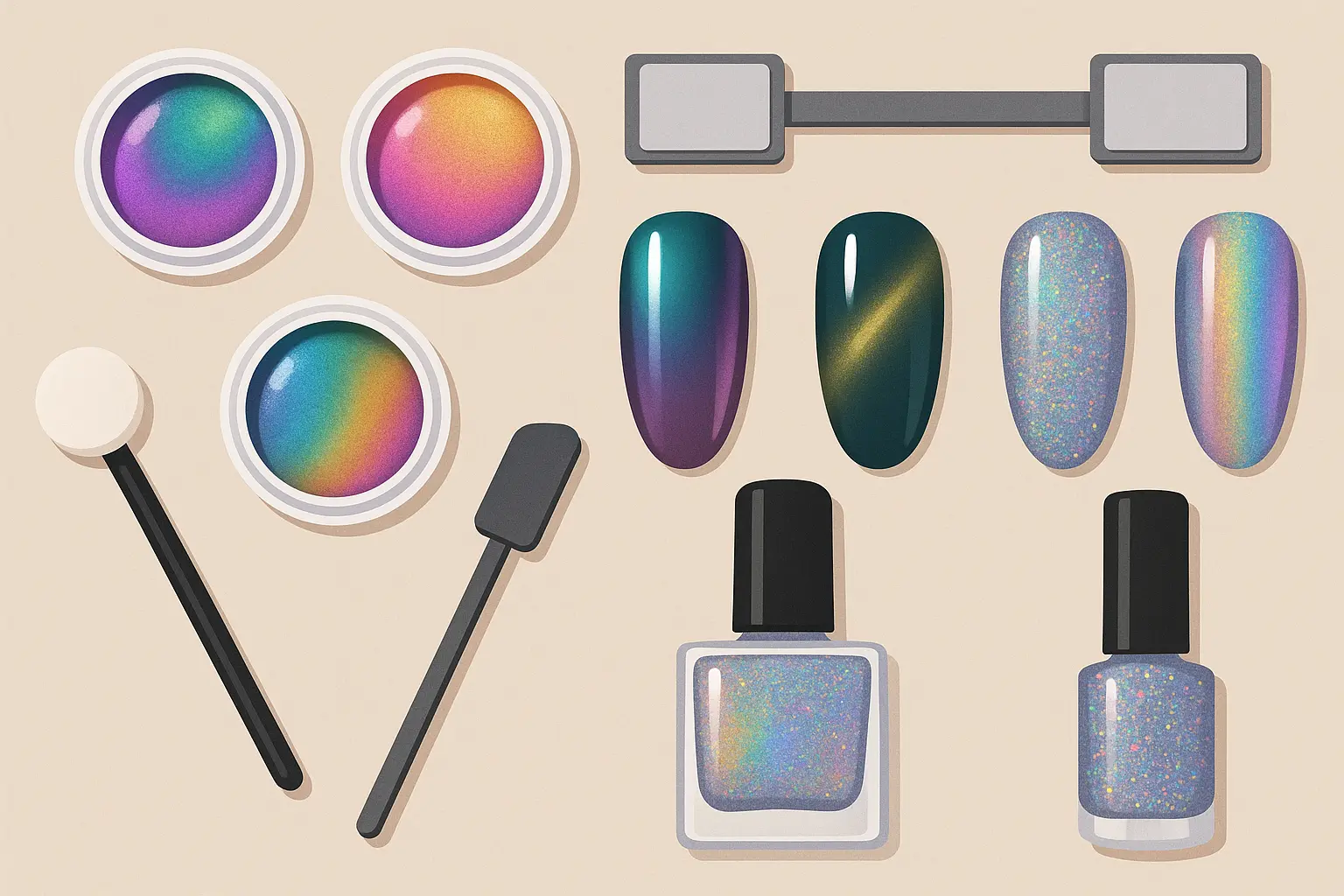 Magnetic gel polish cat-eye effect
