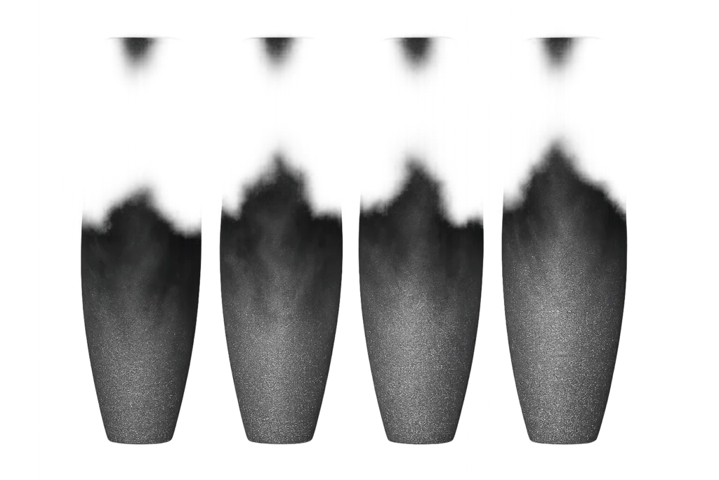 Black to silver smoke ombre nail design