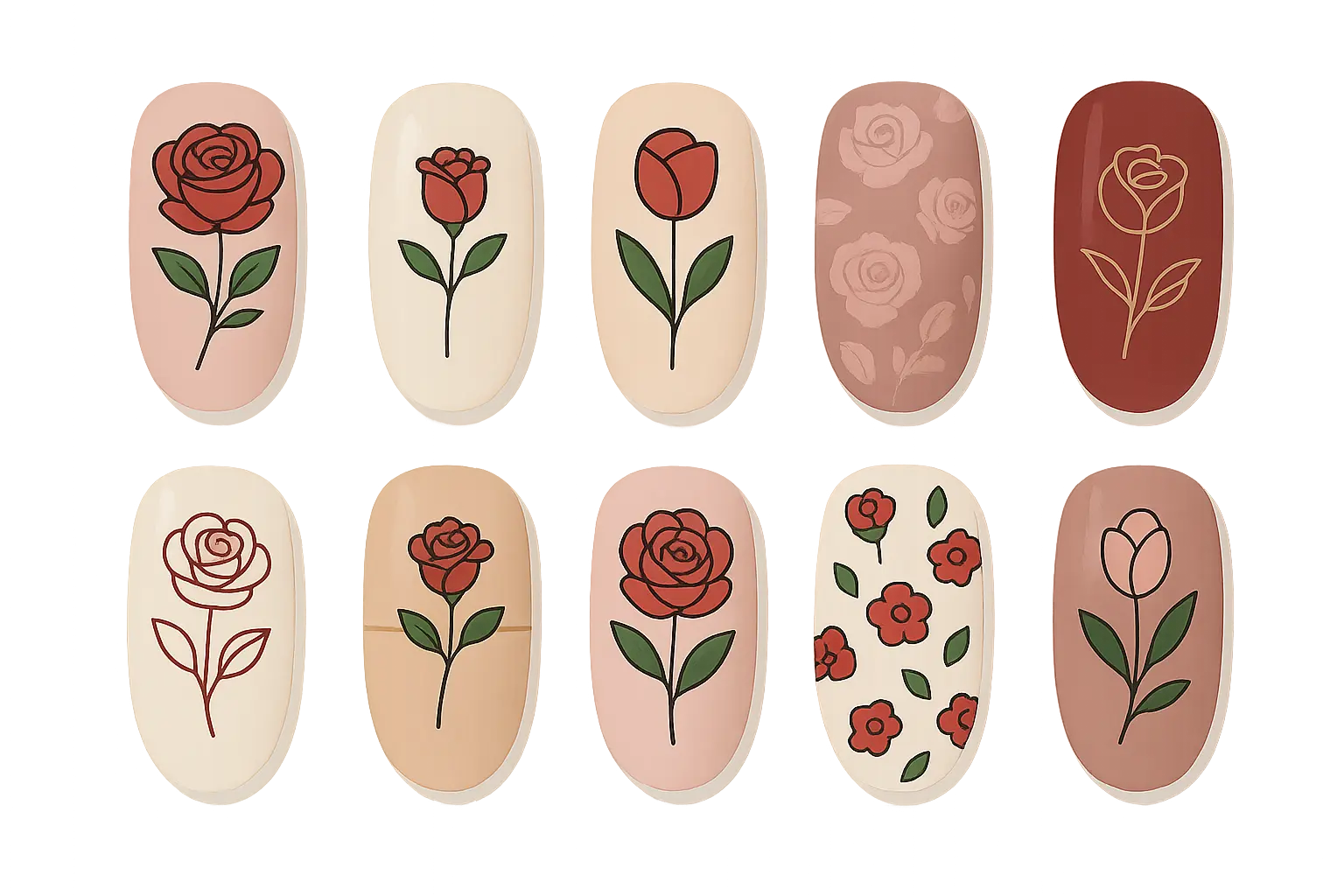 Elegant rose nail designs showcase