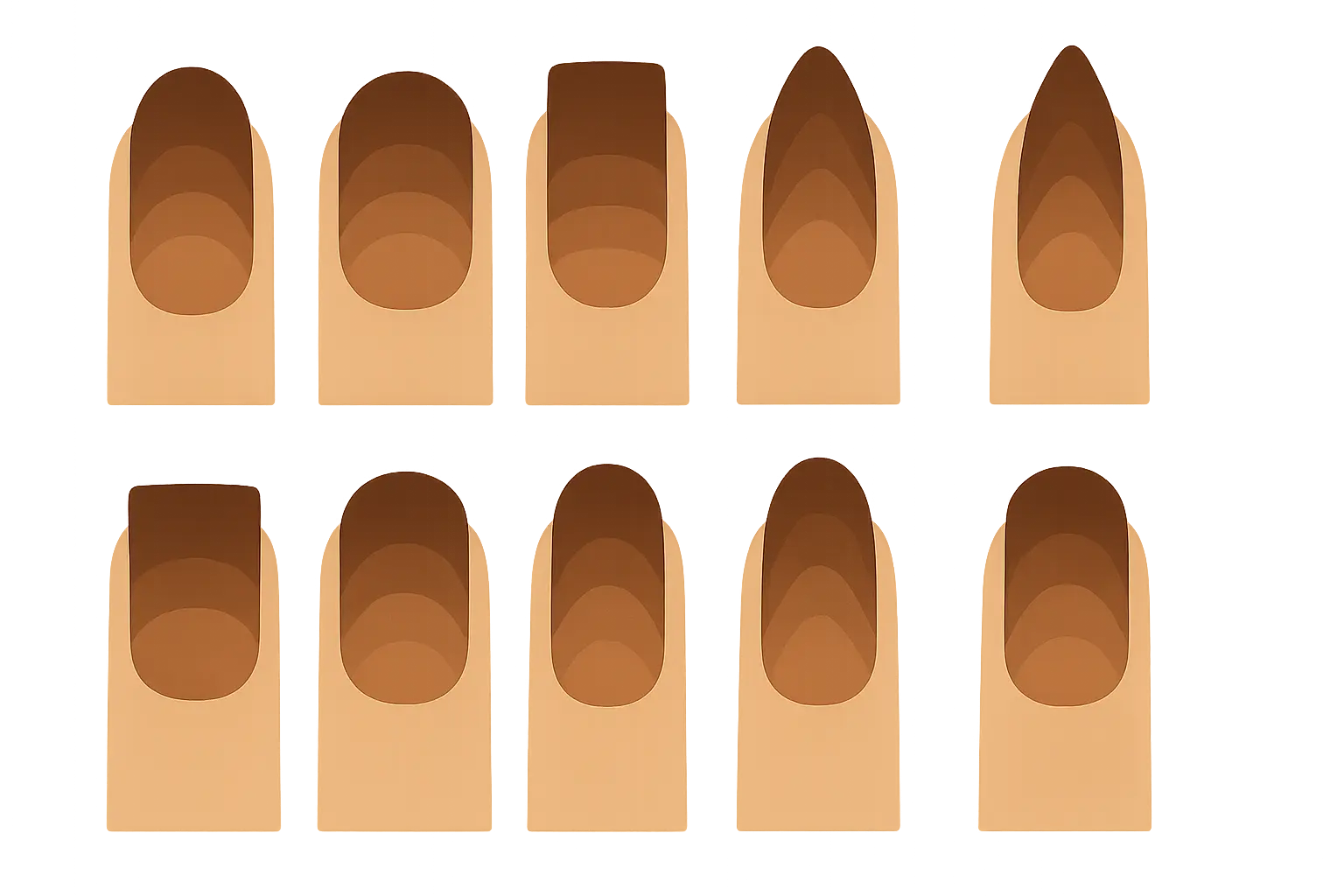 Brown ombre nail designs showcase