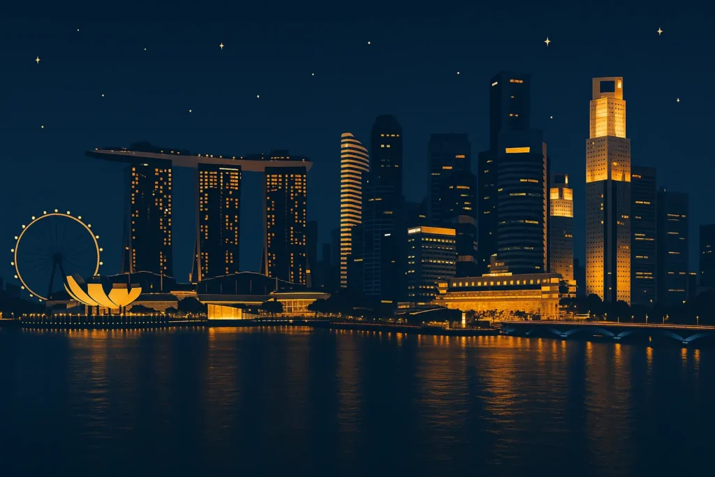 Singapore nightlife Marina Bay evening
