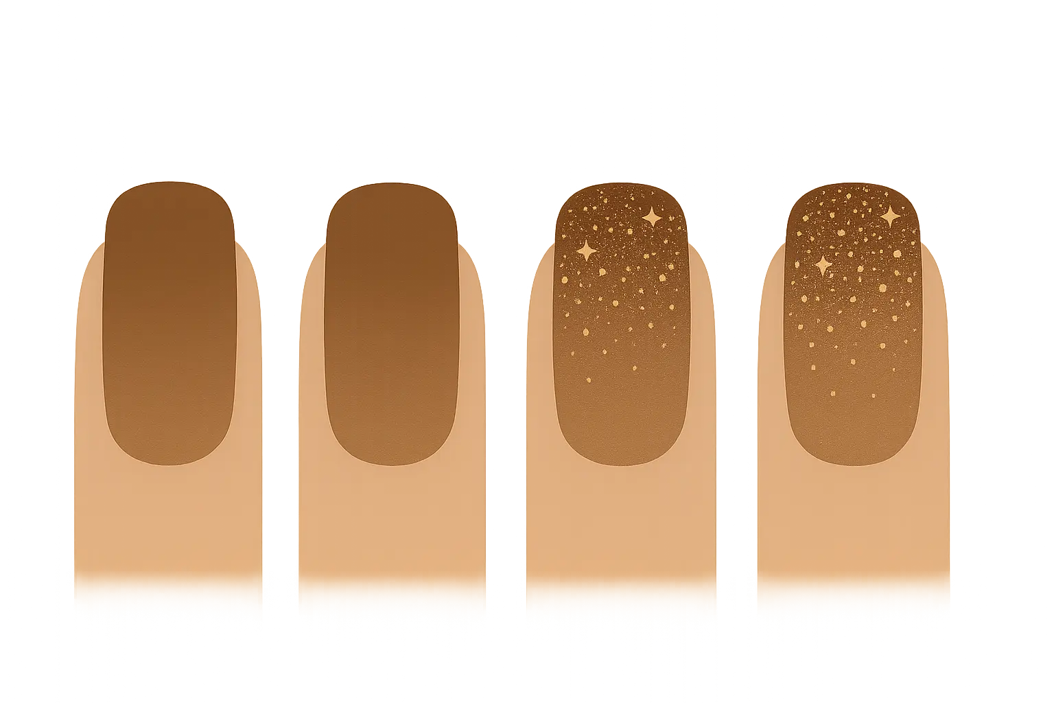 Glitter brown ombre nail art