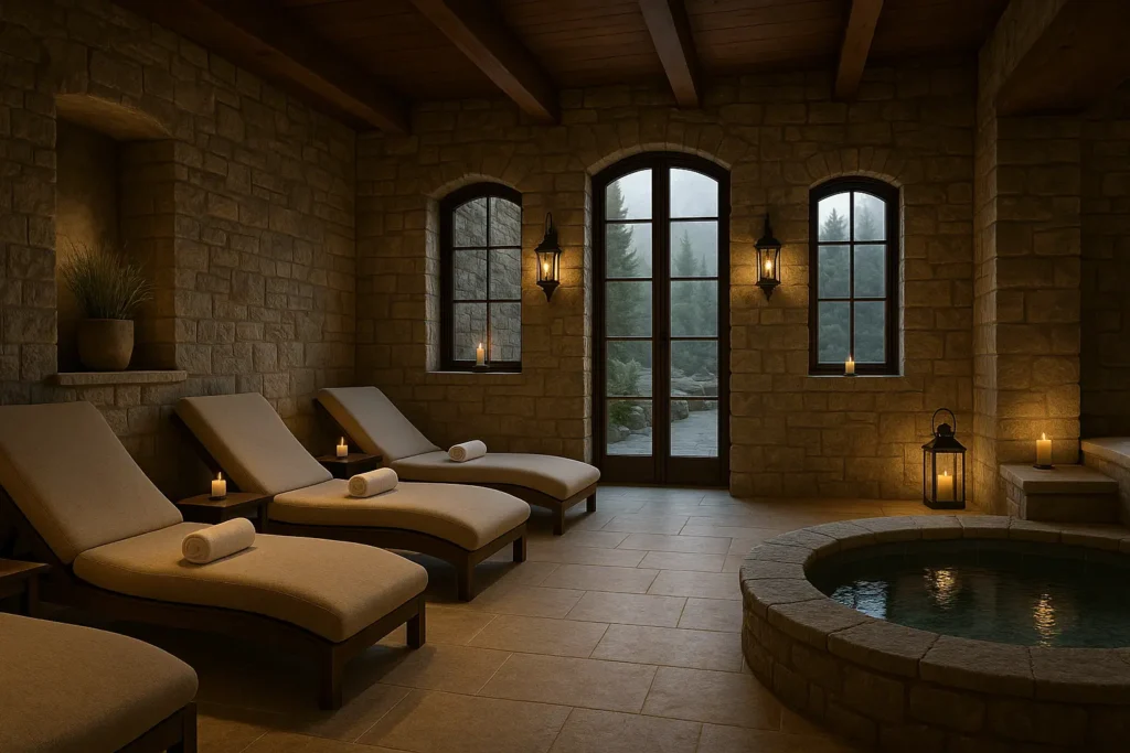 Romantic mountain sunset view from Asheville overlook