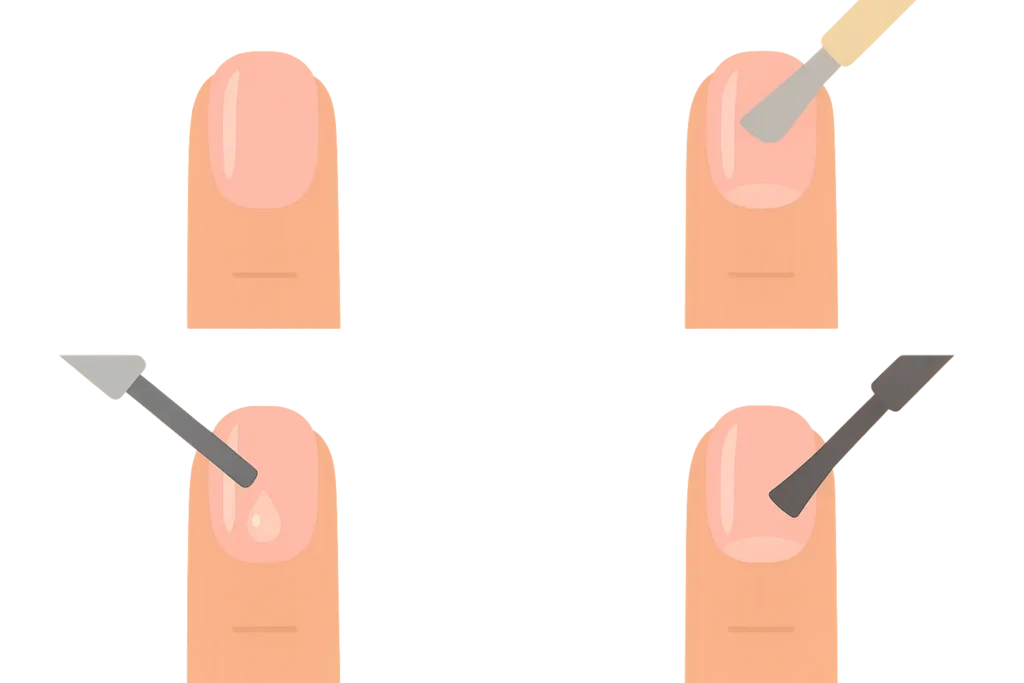 Nail preparation steps for shellac application