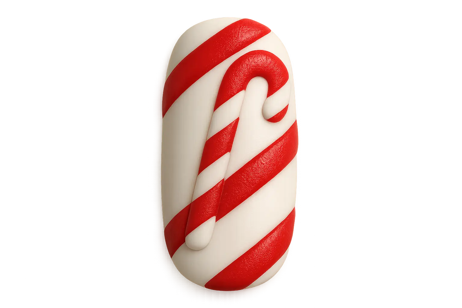 3D textured candy cane nail art