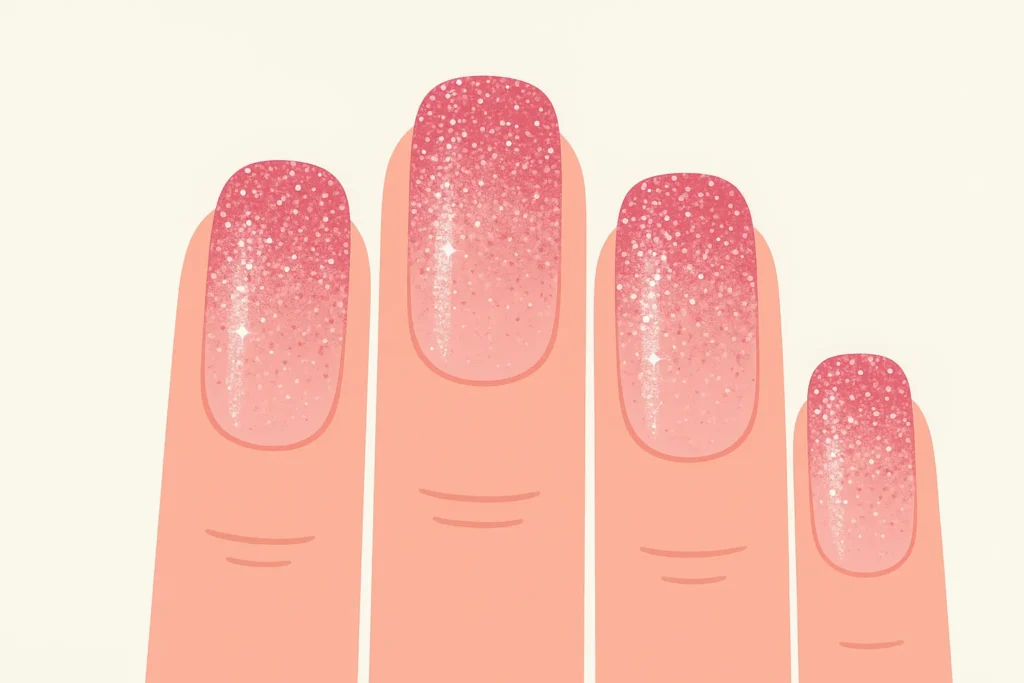 Glitter gradient nails