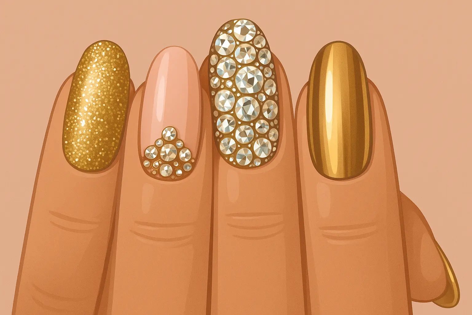 Glamorous statement nail designs