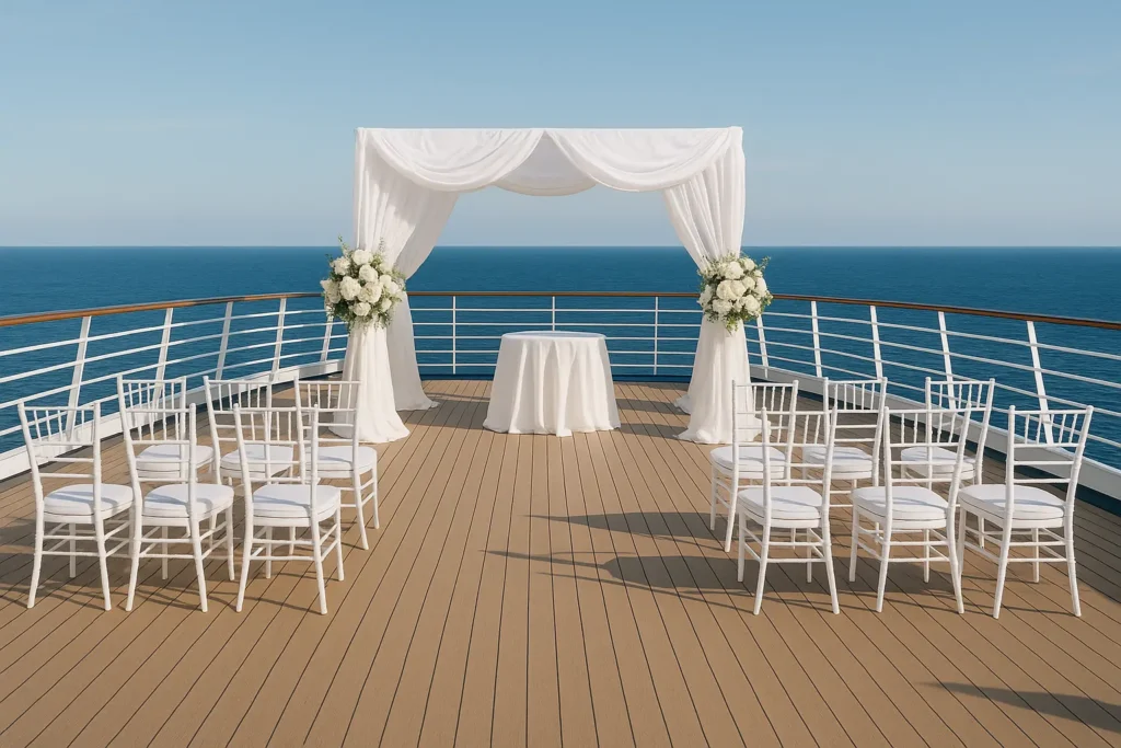 Elegant cruise ship wedding ceremony