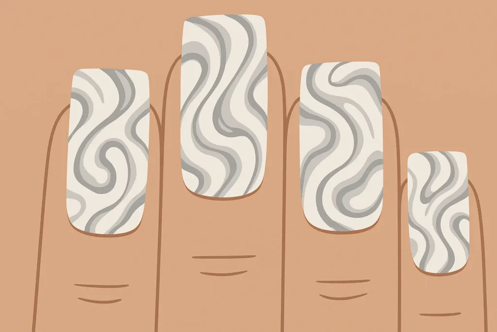 Marble effect square nail design
