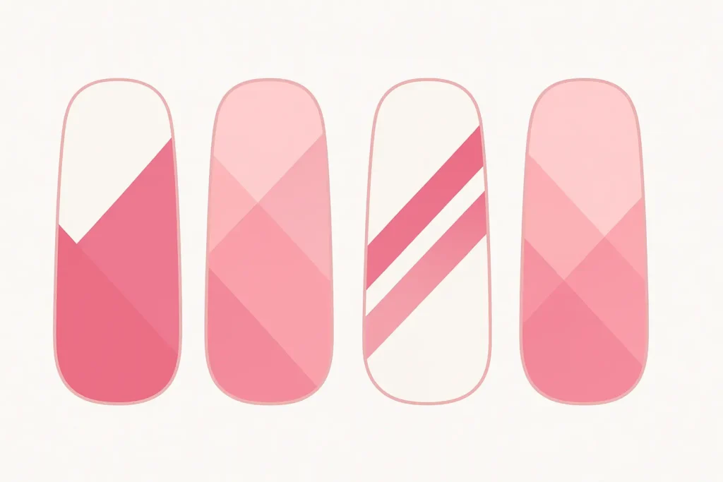 Reverse pink ombre nail design