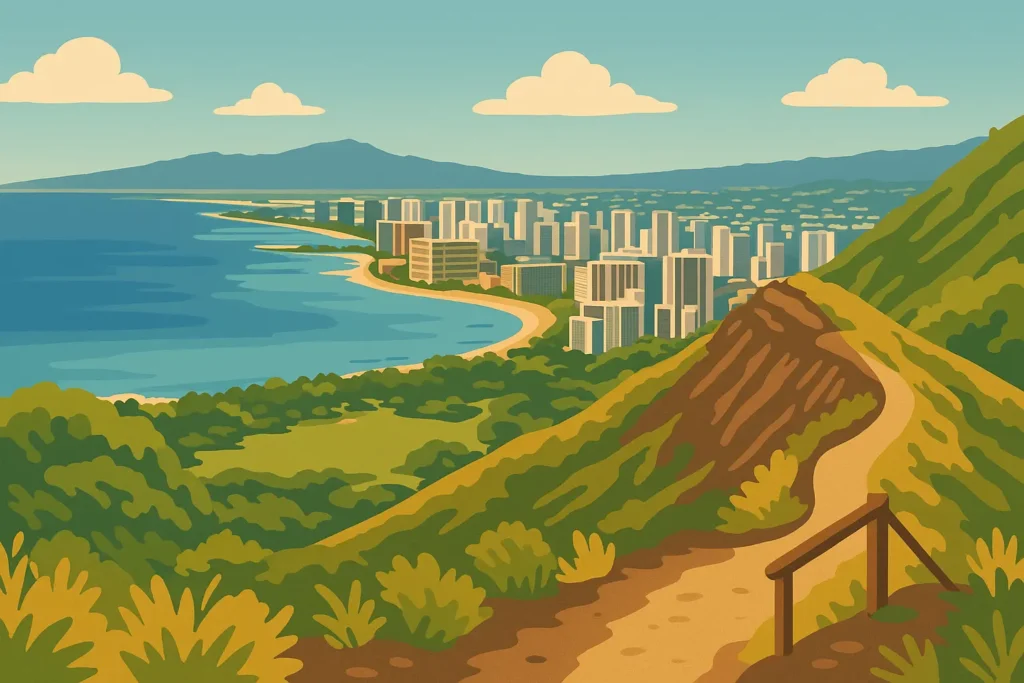 Diamond Head crater hike with ocean views