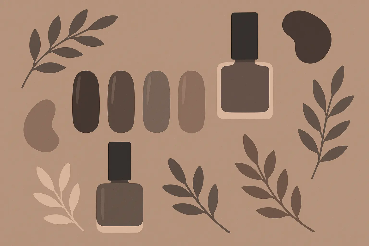 Deep mushroom subtle warm dark nails
