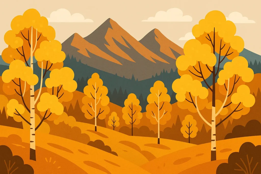 Denver fall foliage and mountain views