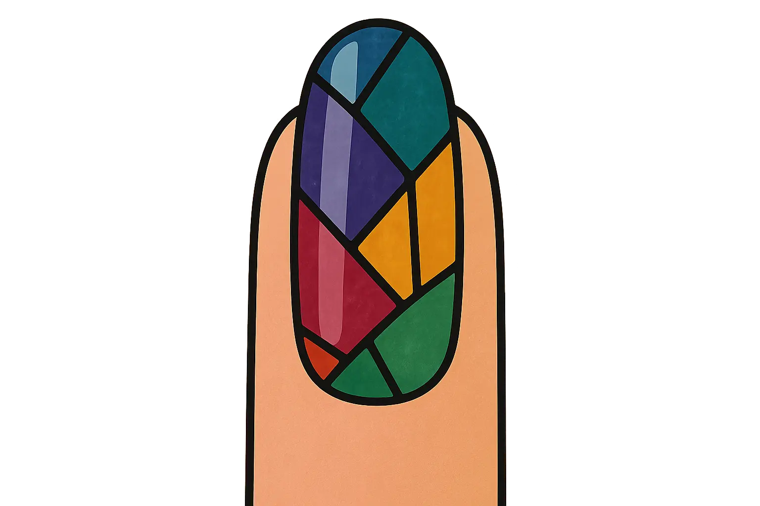 Stained glass effect nails