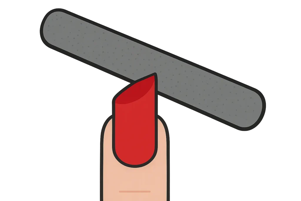 Traditional angled lipstick nail shape