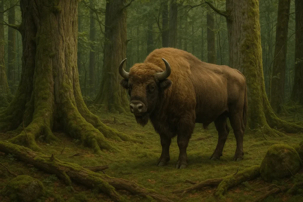European bison in Białowieża Forest