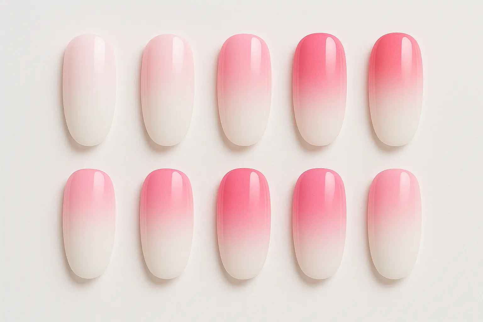 pink and white ombre nail designs