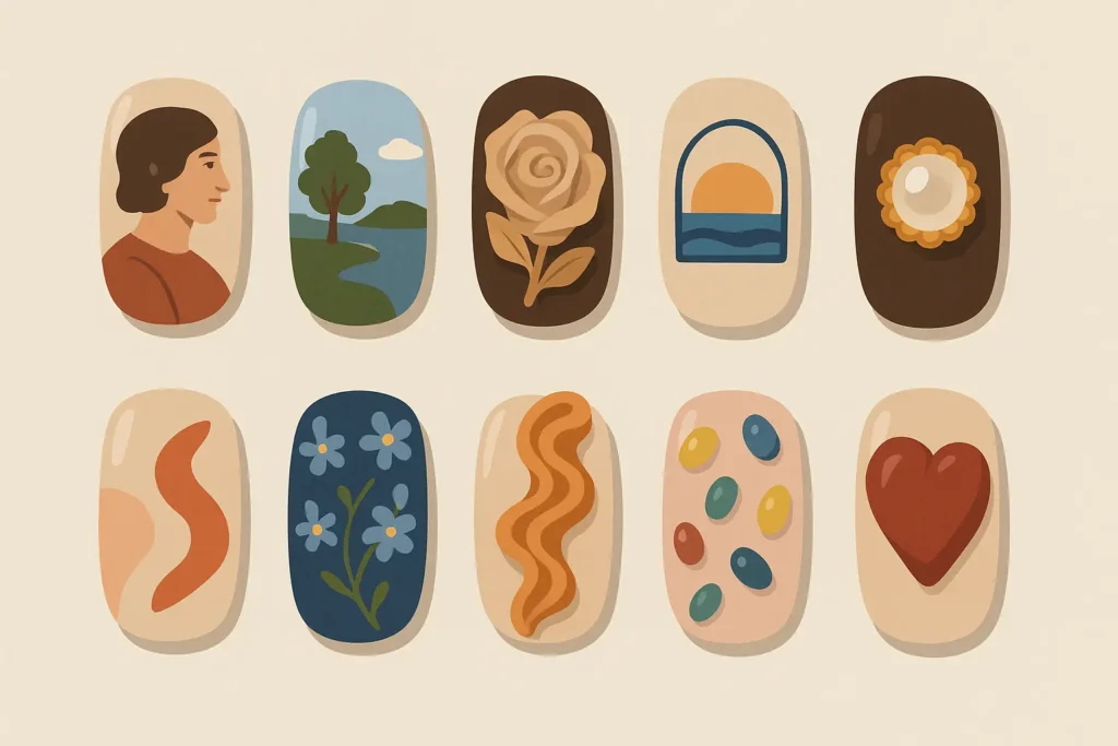 Hand-painted nail art designs
