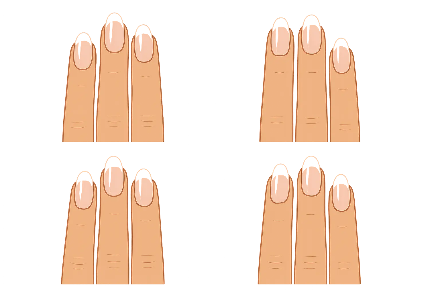 French tip glazed nail variations