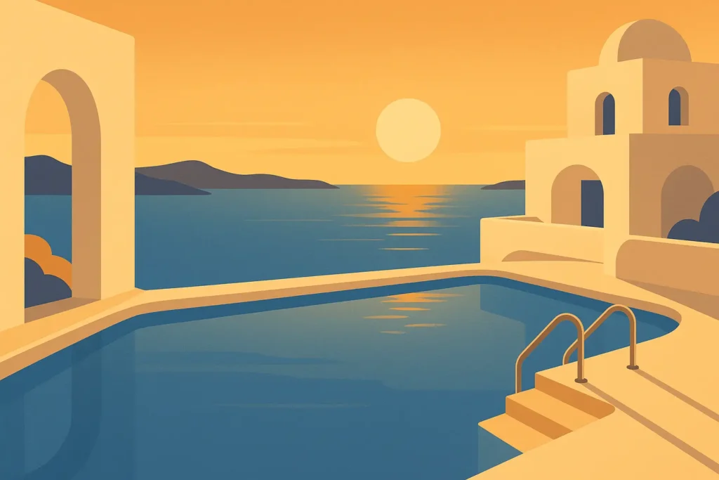 Luxury Greek island resorts and romantic settings