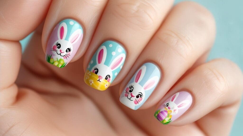 funny bunny nails