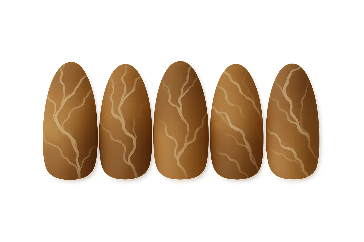 Marble effect brown ombre nails