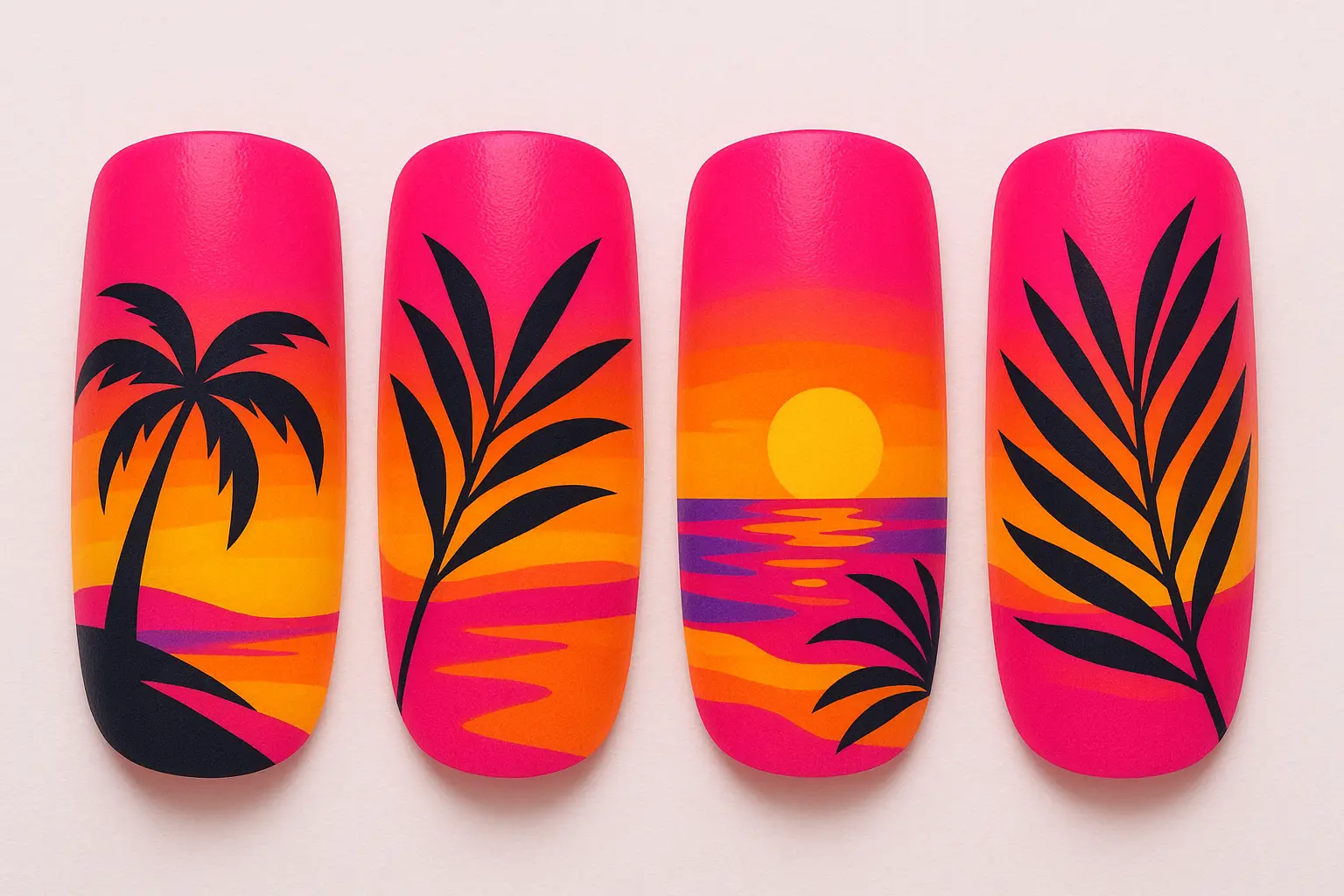 Summer hot pink nail designs