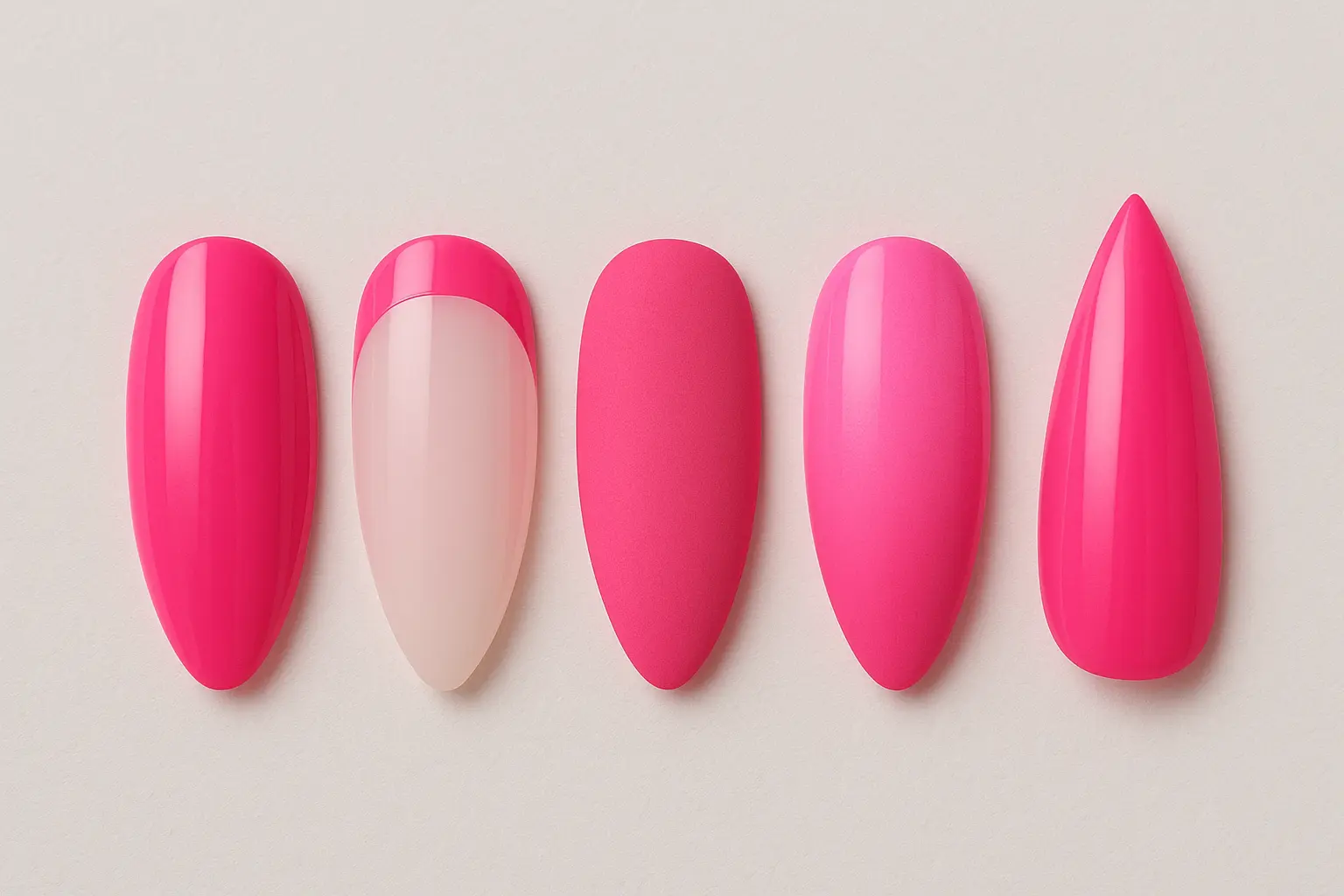 Classic hot pink nail styles