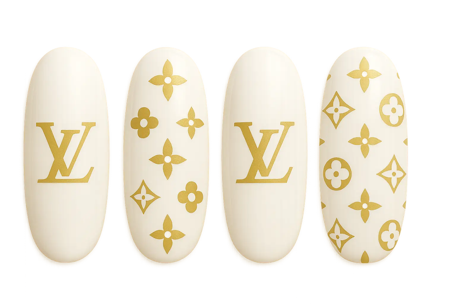Bridal LV elegance nail design