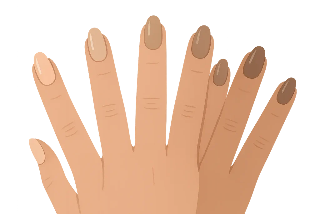 Gelish Structure Gel taupe-brown shade application