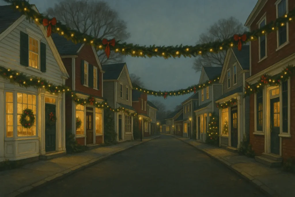 Cape Cod holiday decorations and festive lights