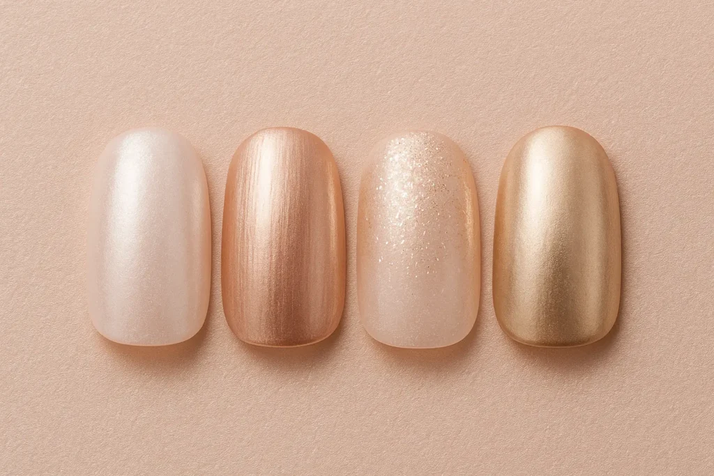 pearl powder ombre nail design