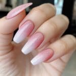glitter pink ombre nails